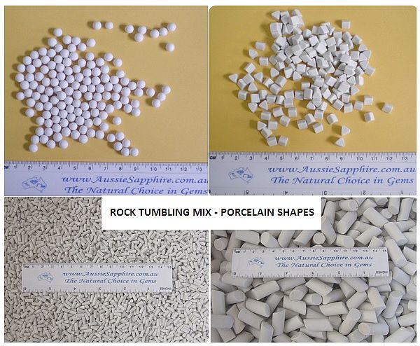 Porcelain Ceramic Polishing Media - Rock Tumbler Mix. 1kg Lot