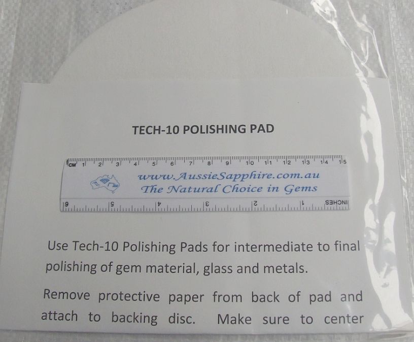 Tech10 Soft Polish Pad with PSA backing, ideal for cabbing