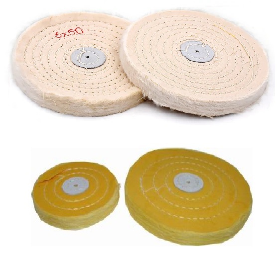 White or Yellow Calico Polishing Mops for Buffing Metal