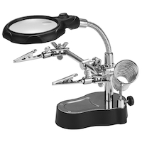 3.5X Magnifier Third Hand with LED Light and Soldering Station