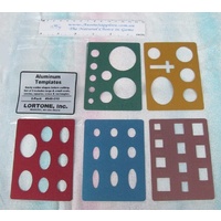 Lortone Aluminium Gem Templates for cabbing, Set of 5