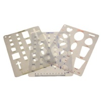 Set of 3 plastic Gemstone Templates for cabbing, includes scribe