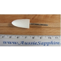 Felt Polishing Bobs to polish stone or metal - Large 12x25mm Bullet