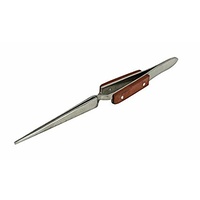 Tweezers for Soldering, Straight, Reverse Lock with Fibre Grips