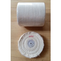 5 x White 4" (100mm) Cotton Stitched Polishing Mop, 50 fold (LOT of 5)