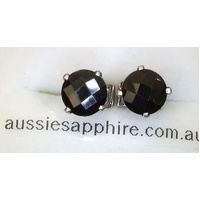 Black Spinel White Gold Stud Earrings