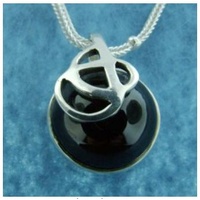 Black Spinel Silver Overlay Pendant