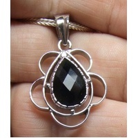 Black Spinel Pendent set in White Gold
