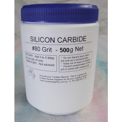 #80 Grit Silicon Carbide Tumbling Grit 500 gram Jar  [Grit: #80]