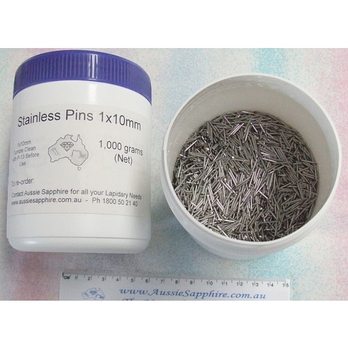 Stainless Steel - PINS 1x10mm, 1kg metal polishing media