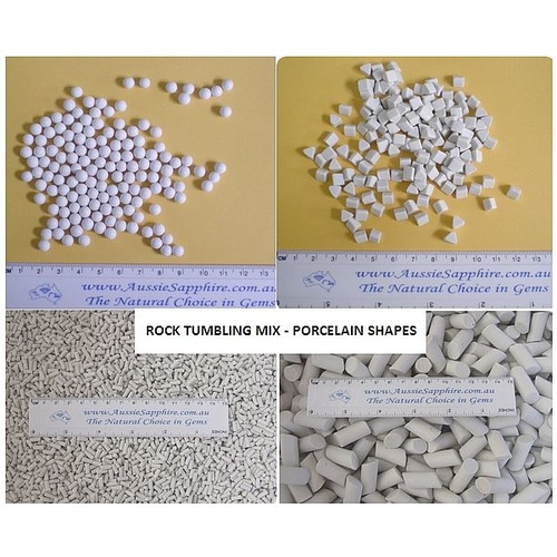 Porcelain Ceramic Polishing Media - Rock Tumbler Mix. 1kg Lot