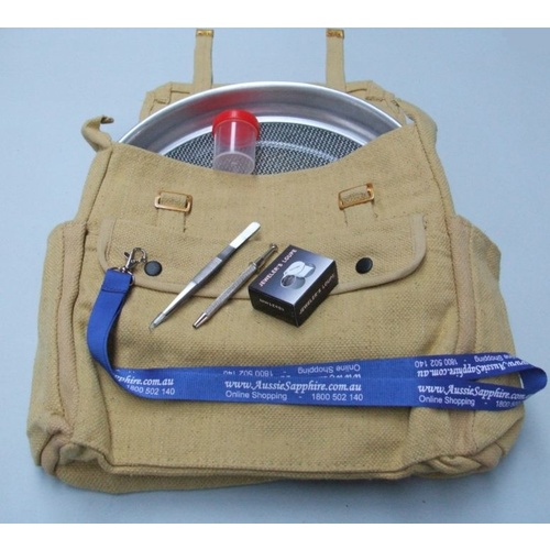 Standard Fossicking Kit: Sieves, Pack, Tweezers, Loupe, Jar