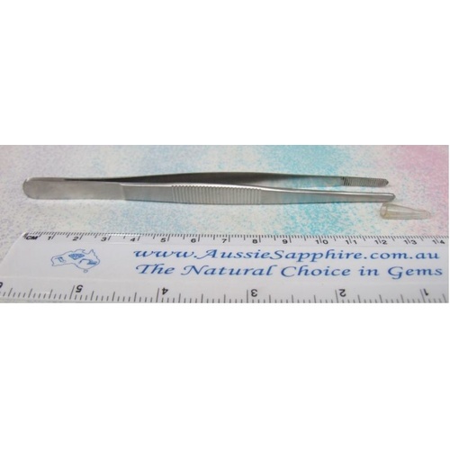 Blunt Point Tweezers with Ridged Grip