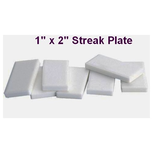 Streak Plate 1"x2" for testing minerals, white