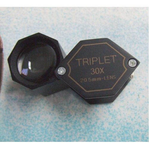 30X Jewelers Loupe, 20.5mm Hex Shape, Leather Case
