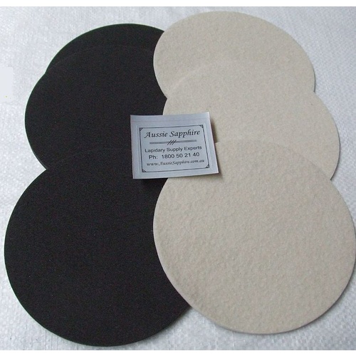 6 inch Set of 3 x Felt Pads / Rubber Discs for Cabbing, PSA backed