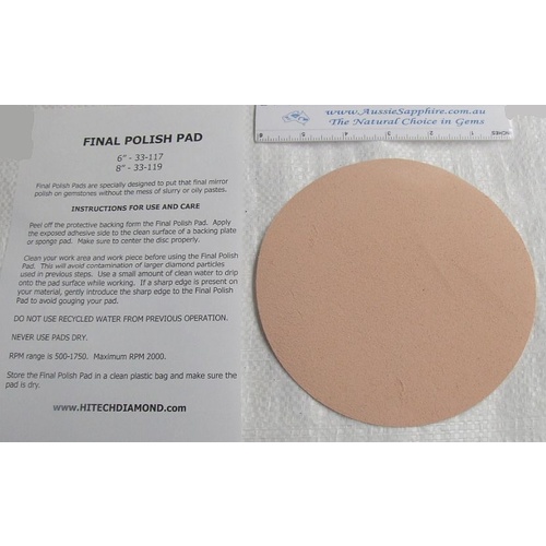 6 inch Final Polish Pad with PSA backing, pre-charged for cabbing [Size: 6 Inch]