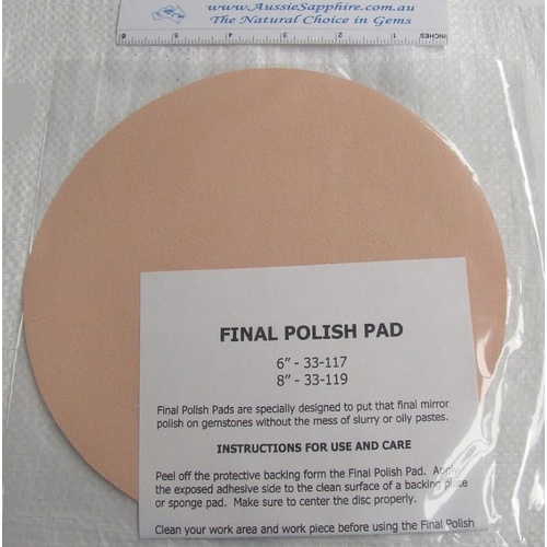 8 inch Final Polish Pad with PSA backing, pre-charged for cabbing [Size: 8 inch]