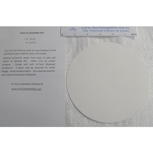 6 inch Tech-10 Soft Polish Pad with PSA backing, ideal for cabbing [Size: 6 Inch]