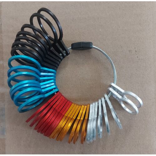 Ring Sizer, Metal colour coded set, US sizes 1 to 15.5