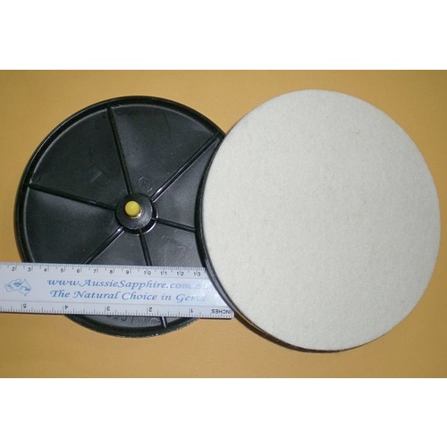 Right Hand 6" Spin-On Felt Polish Head to suit Cabbing Machine [Type: Right Hand]