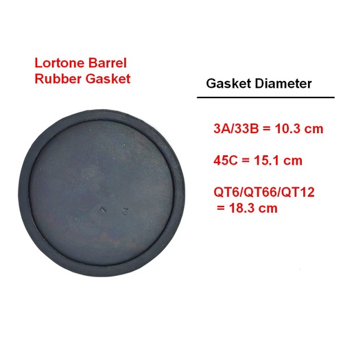 45C Lortone Rubber Barrel Gasket [Size: 4 Pound]