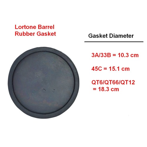 3A/33B Lortone Rubber Gasket for 1.5 lb or 3 lb barrel [Size: 3 pound]