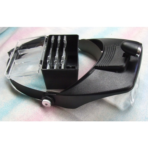 Headband Magnifying Loupe with 4 lens / LED light, Value Price