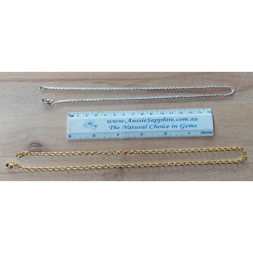 Silver Plated (Base Metal) Chain - Medium Cable style, 18 inches [Type: Silver Plated]