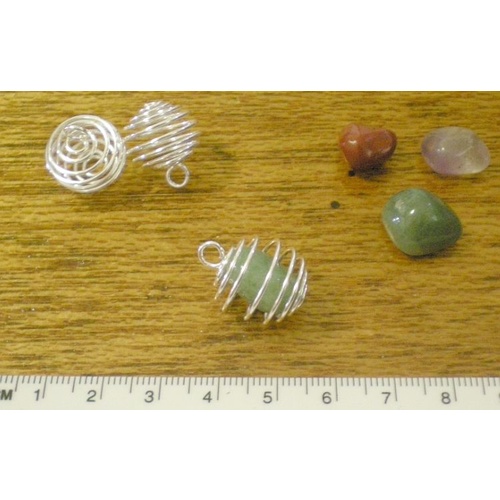 Silver Plated Spiral Bead Cage for Beads, Crystals or Stones, 25mm [Type: Silver Plated]
