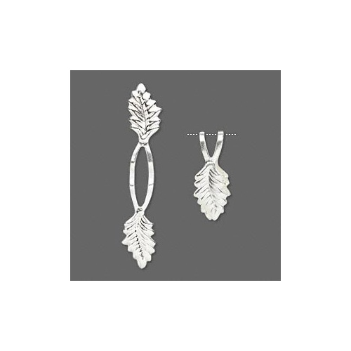 Silver Plated Fold-over Bail, Y-style Leaf Design [Type: Silver Plated]