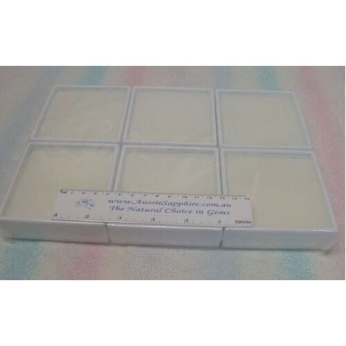 Set of six (6) x 90mm WHITE gem boxes [Type: White]
