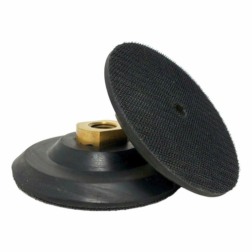 4 inch (100mm) rubber backer with velcro and M14 thread