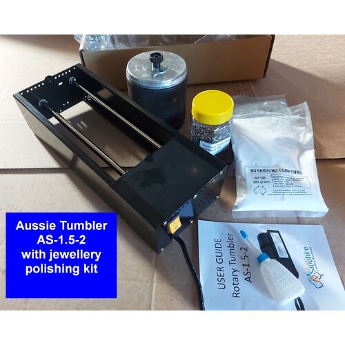 Auscut Smooth 3 Single Barrel Tumbler w Jewellery Polishing Kit (AS-1.5-1) 