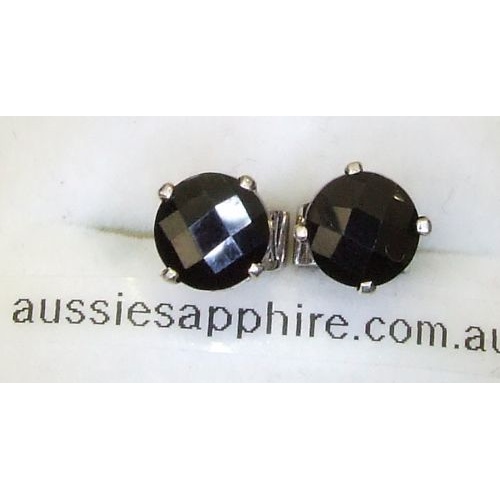 Black Spinel White Gold Stud Earrings