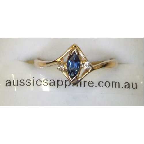 Dress Ring with Marquise Sapphire & Accent Diamonds